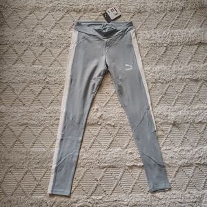 Puma Gray/Light Blue and White Leggings